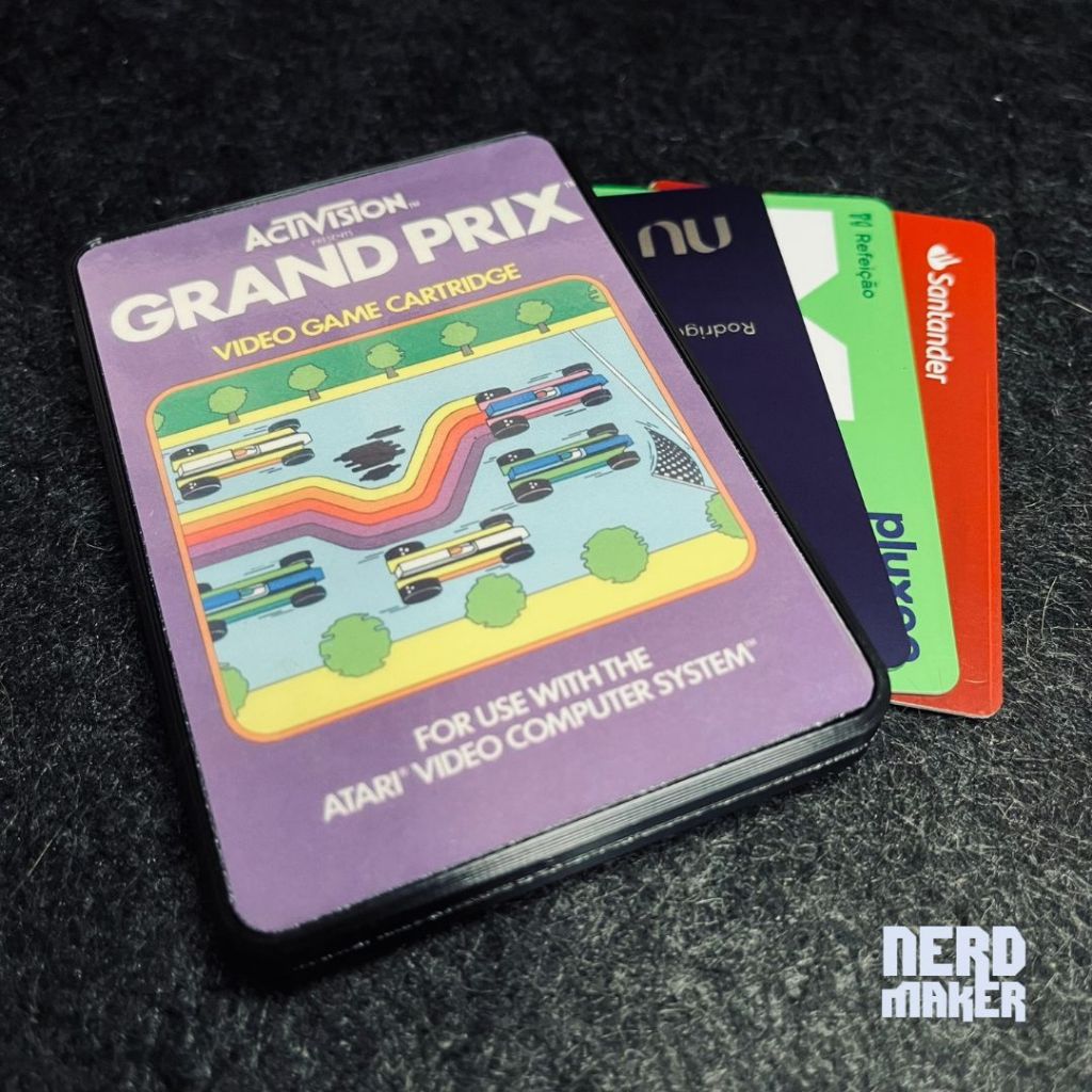 Porta-cartões Atari Game Cover - Grand Prix - Nerd Maker 3D