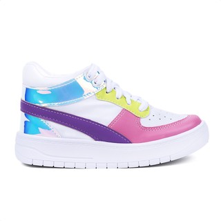Tênis Infantil Menina Fashion Casual Cano Médio Refletivo Recortes em Oferta na Shopee