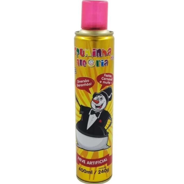 Espuma de Carnaval Festa Para Diversão Neve Artificial  Spray 400ml Unidade Carnaval Folia