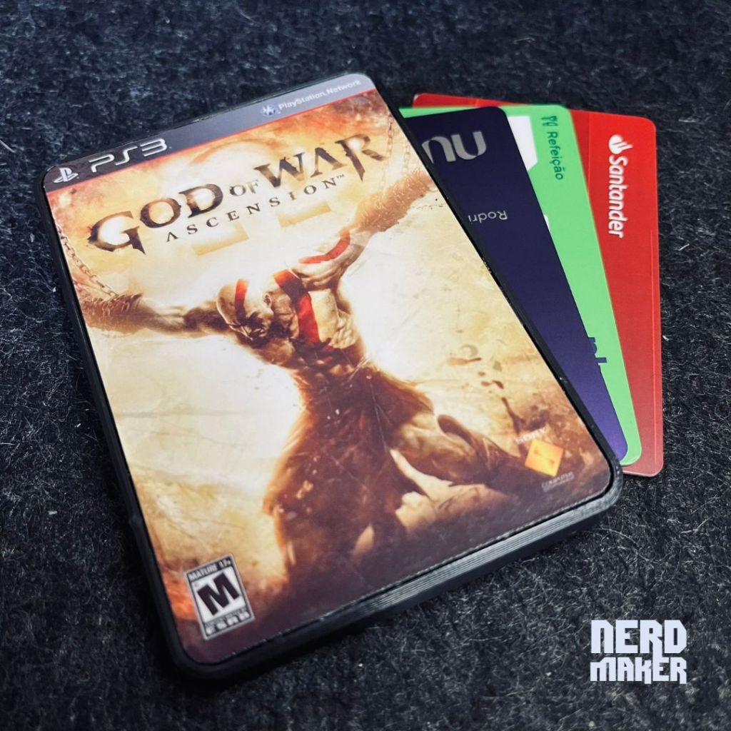 Porta-cartões PS3 Game Cover - God of War Ascension - Nerd Maker 3D
