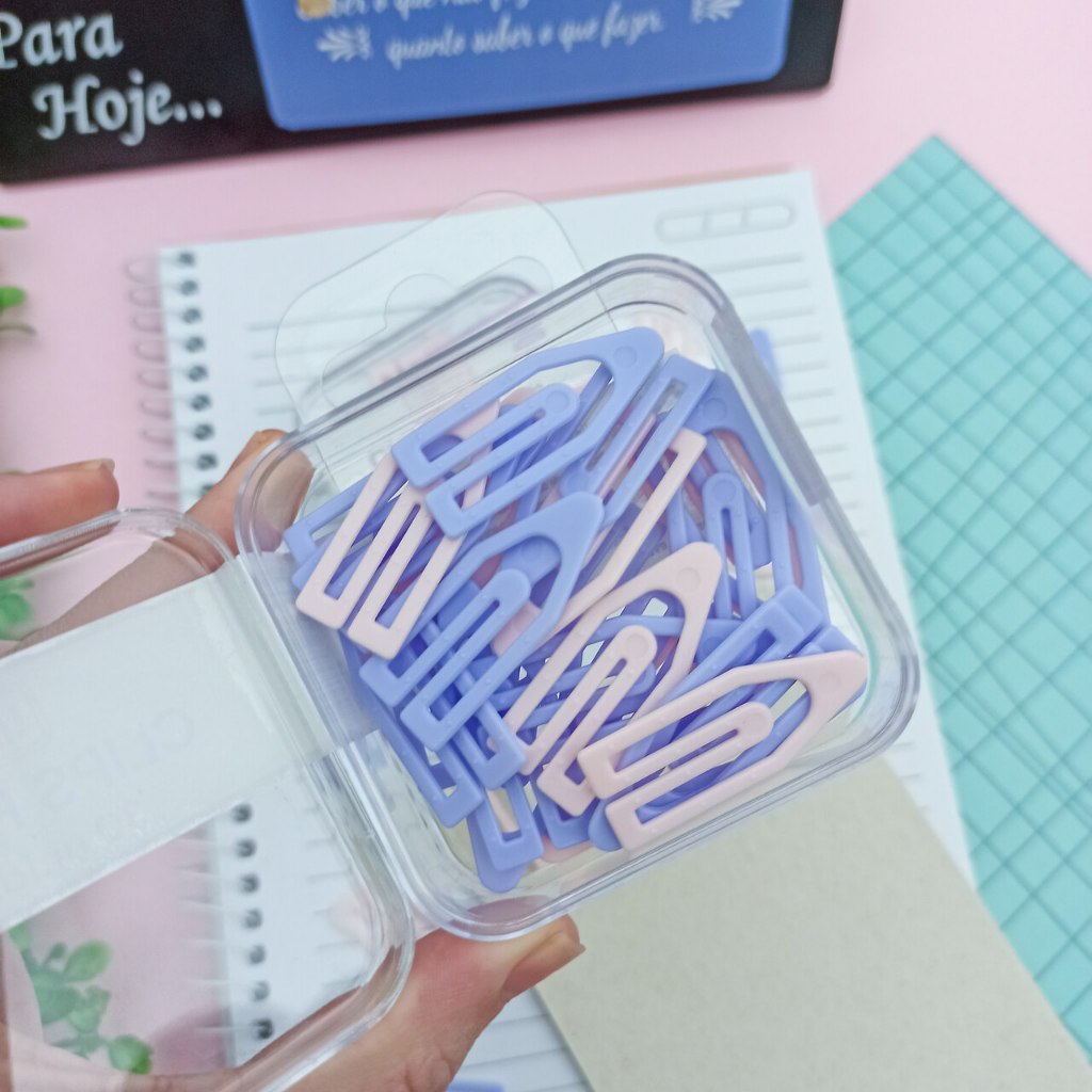 Clips Colorido em Flecha Tom Pastel (Lilás e Rosa) 30 Unidades - Tilibra