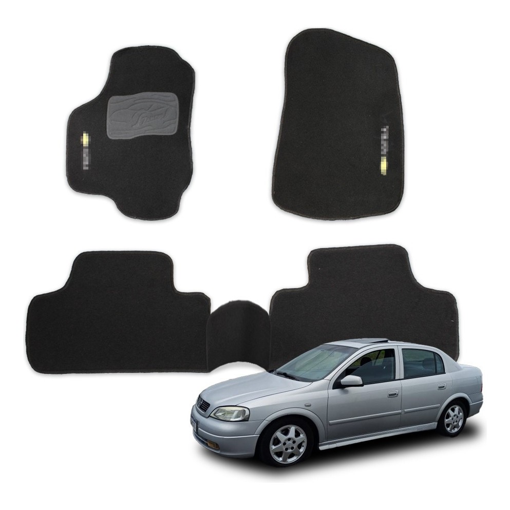 JOGO TAPETE CARPETE AUTOMOTIVO PARA ASTRA HATCH SEDAN 1999 A 2011 PRETO 3 PEÇAS