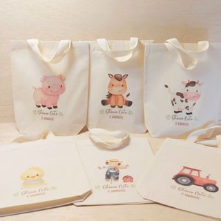 10 Sacola de Mão Fazendinha - Modelo Estampa Grande com Fundo Largo - Lembrancinha em Oferta na Shopee