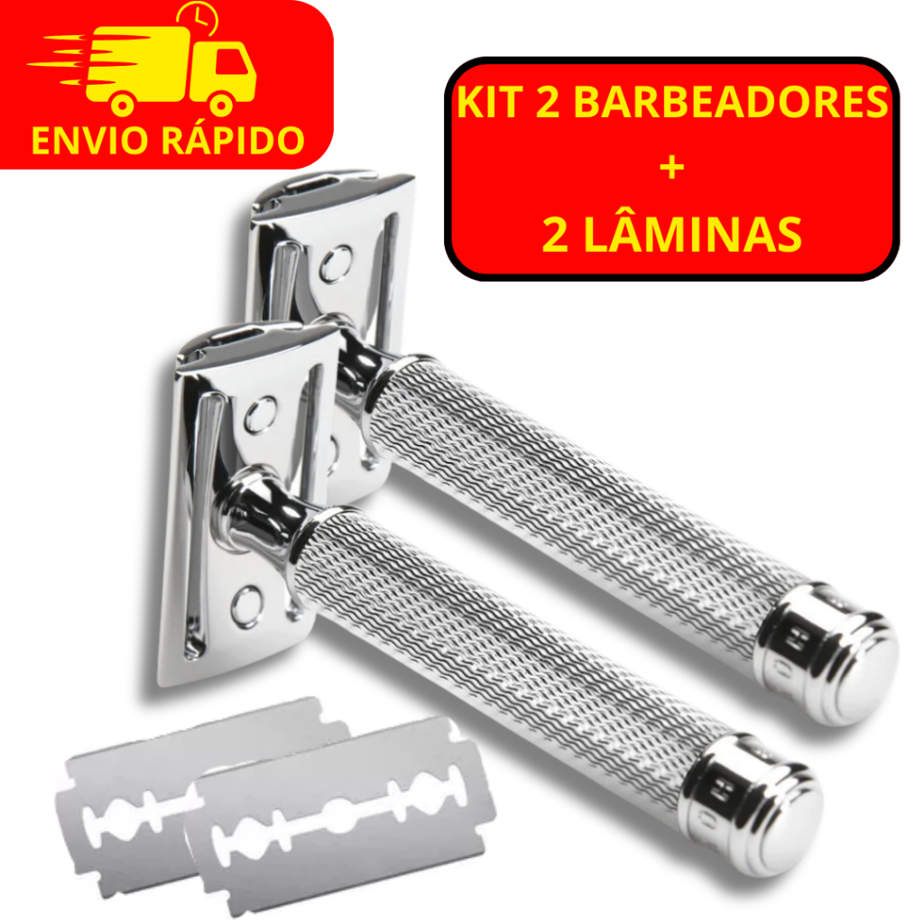 Kit 2 Aparelho De Barbear Articulado Clássico Retrô Antigo Para Barbeador Com Lâmina Afiado