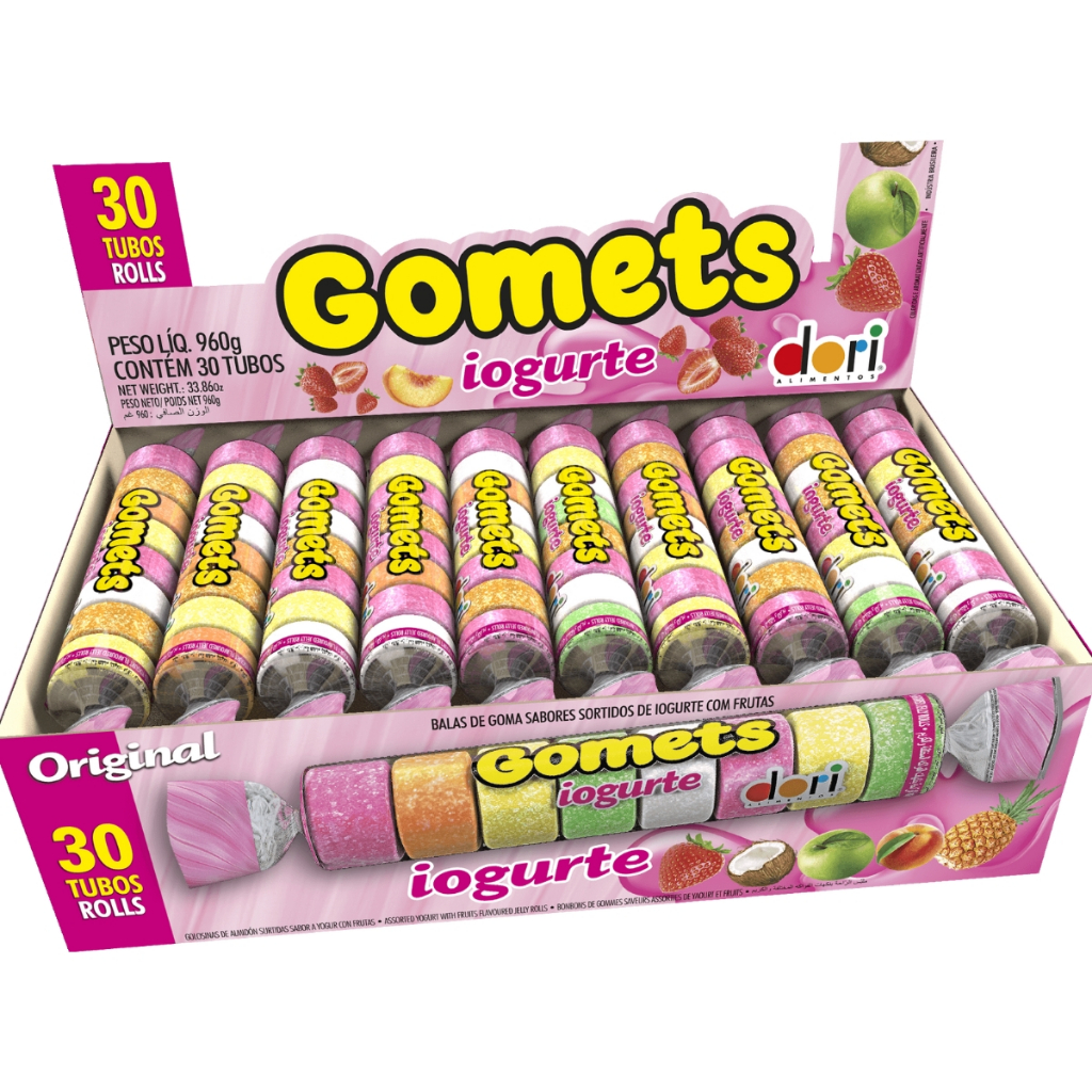 Balas De Goma Iogurte Gomets Tubo C\30 Unidades Dori