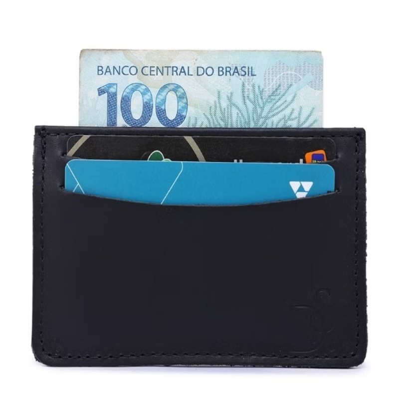Carteira Porta Cartão Couro pequena Unissex Fóssil Slim Premium Compacta Repartições CNH Cedulas Pequena de bolso