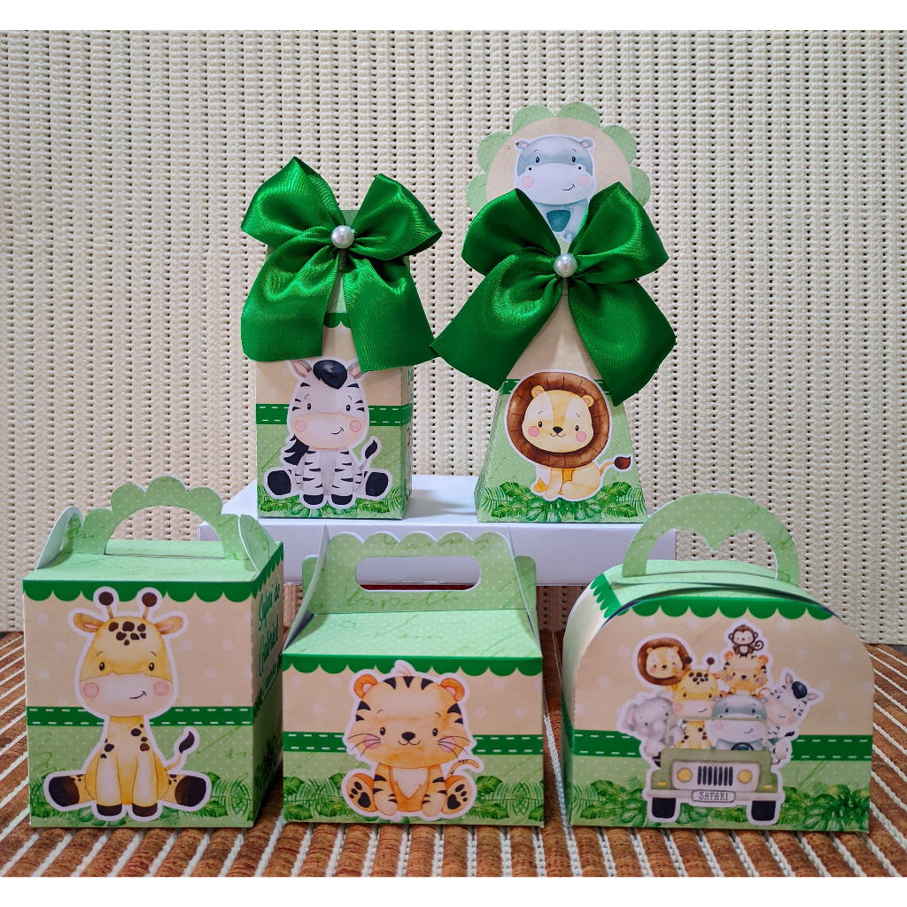 Kit Festa Safari Personalizados Lembrancinhas Caixinhas para festas PEGUE E MONTE