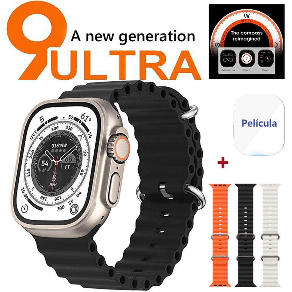 Relógio Ultra 9 2026 Novo Inteligente MT800 Ultra Série 9 Bússola 2.2 Tela 49mm IWO Android IOS