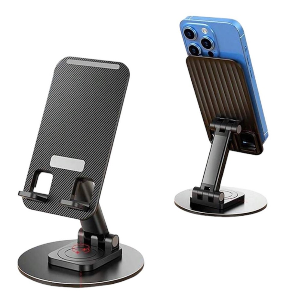 Suporte de celular de mesa alumínio com base giratória 360° tipo 2 RF