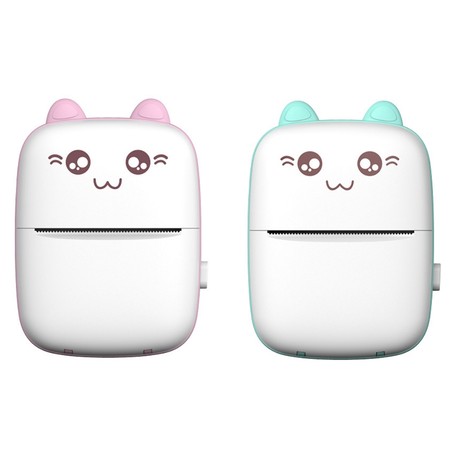 Kit Mini Impressora Térmica Com Papeis Sem Fio Portátil Desenho Animado Foto Android/Ios