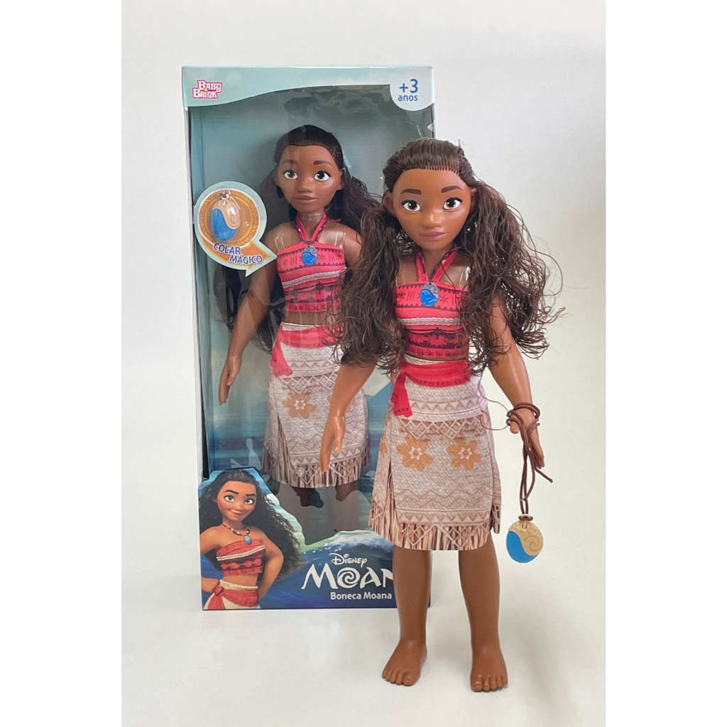Boneca Moana Mine My Size acompanha 01 Colar para Criança