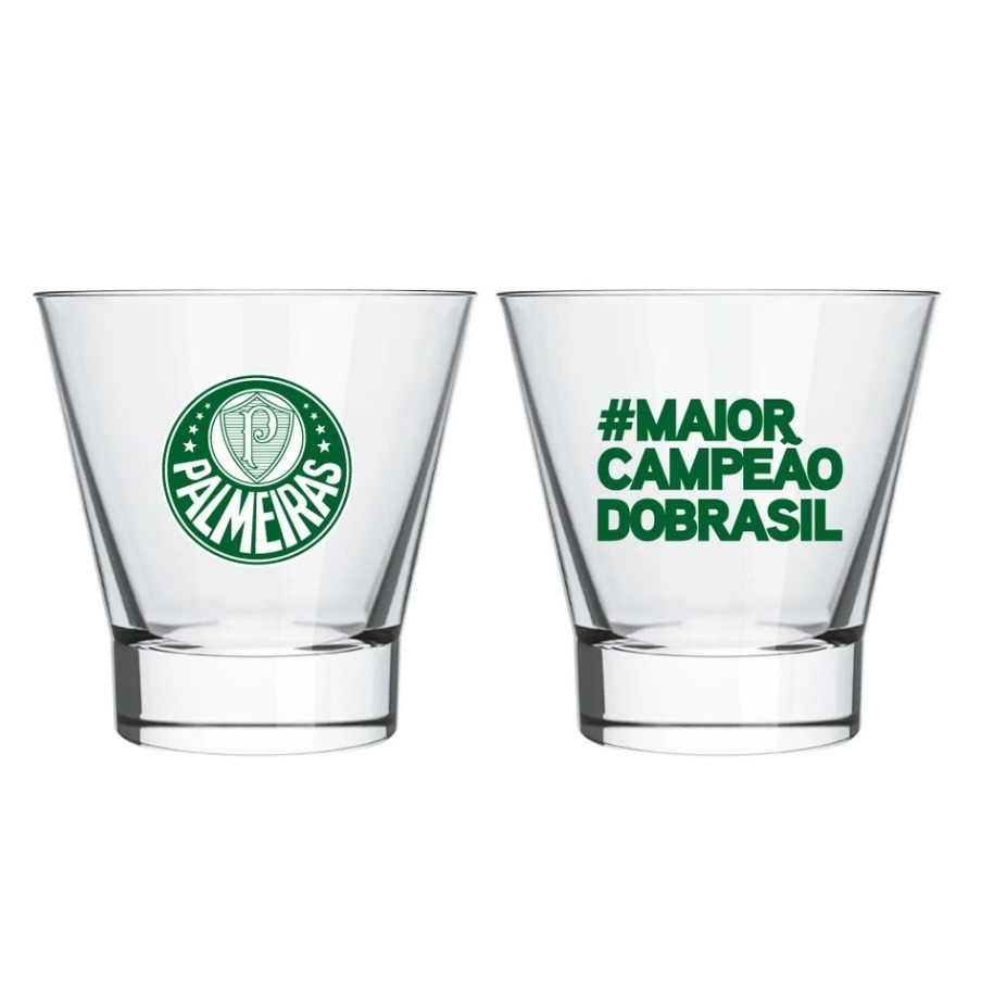 Copo Para Caipirinha De Vidro 350ml Palmeiras Maior Campeão Do BRASIL TIMES