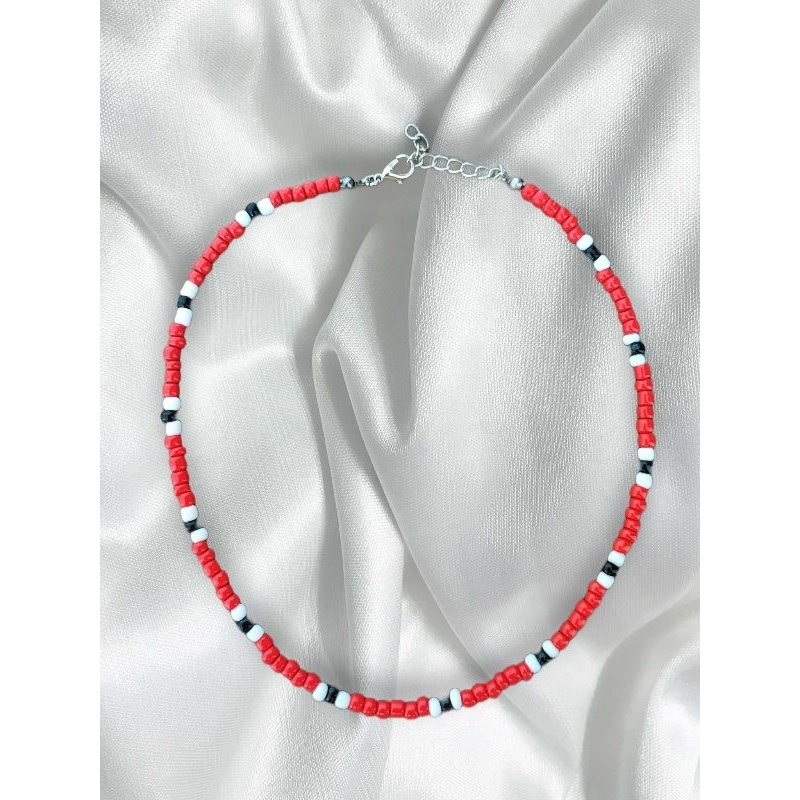 choker cobra coral/ colar cobra coral 35 a 70 cm/ colar vermelho, preto e branco miçanga/ colar miçanga/ choker miçangas ????⚪⚫