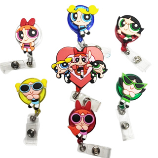 Porta Crachá Super Poderosas Retrátil Roller Clip Empresa Hospital Docinho Lindinha Florzinha em Oferta na Shopee