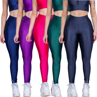 Kit 3 Calça Leg Legging 3D Feminina Academia Cintura Alta Levanta Bumbum em Oferta na Shopee