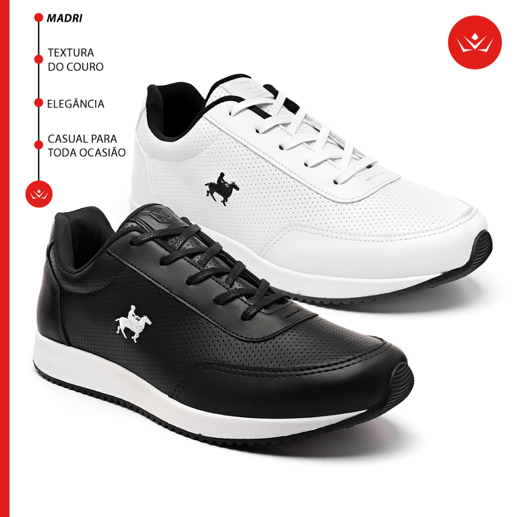 Kit 2 Tênis Masculino Polo Vili Madri Sapatenis Casual