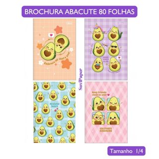 Caderno Brochura 1/4 Abacute 80 Folhas Tilibra Kawaii em Oferta na Shopee