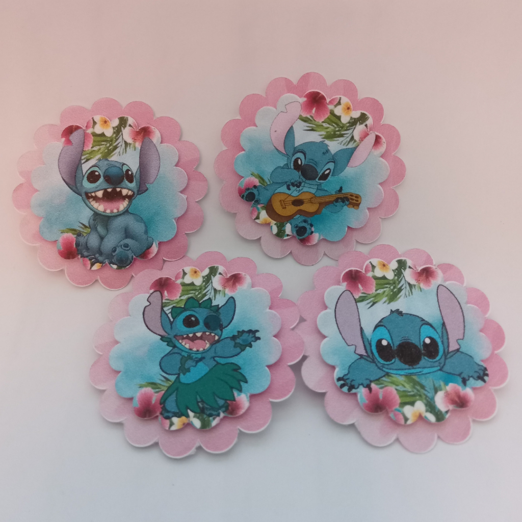 APLIQUE ESCALOPE PERSONALIZADO 3D LILO STITCH APLIQUES PARA LEMBRANCINHAS DO LILO STITCH