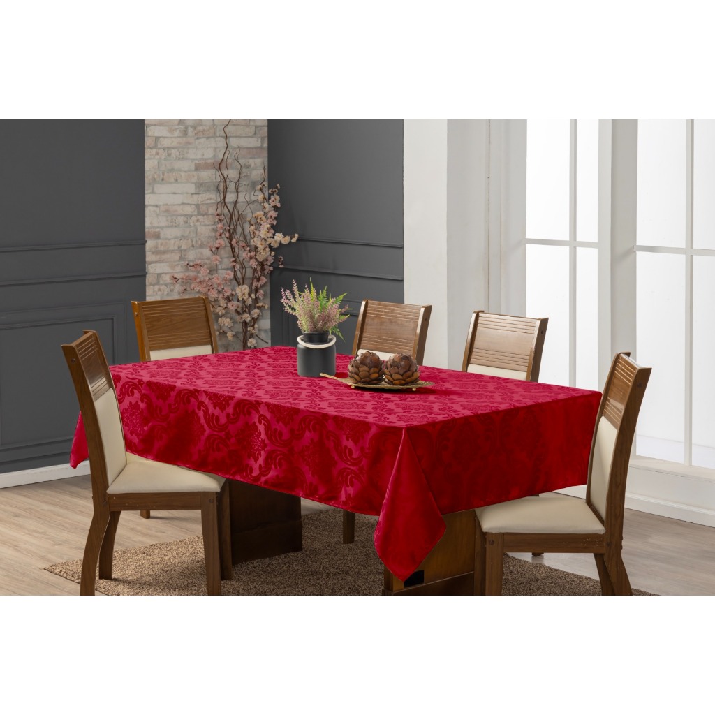 Toalha De Mesa Jacquard Decorativa 1,40 x 1,40 natalina