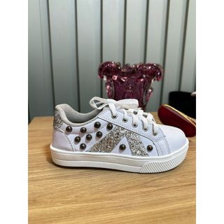 Tênis Feminino Menina Infantil Casual  Plataforma Personalizados a mão perola brilho Promoção