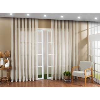 Cortina Para Trilho Suiço Max Alto Padrão Voil Gase De Linho Original Varios Tamanhos Cores Branca Marfim Bege e Cinza em Oferta na Shopee