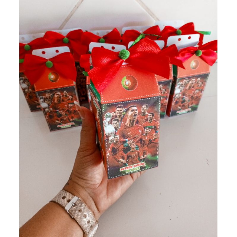 kit Caixinhas MILKS | Personalizado| Cristiano Ronaldo Portugal, Pegue e Monte (Lembrancinhas Aniversário).