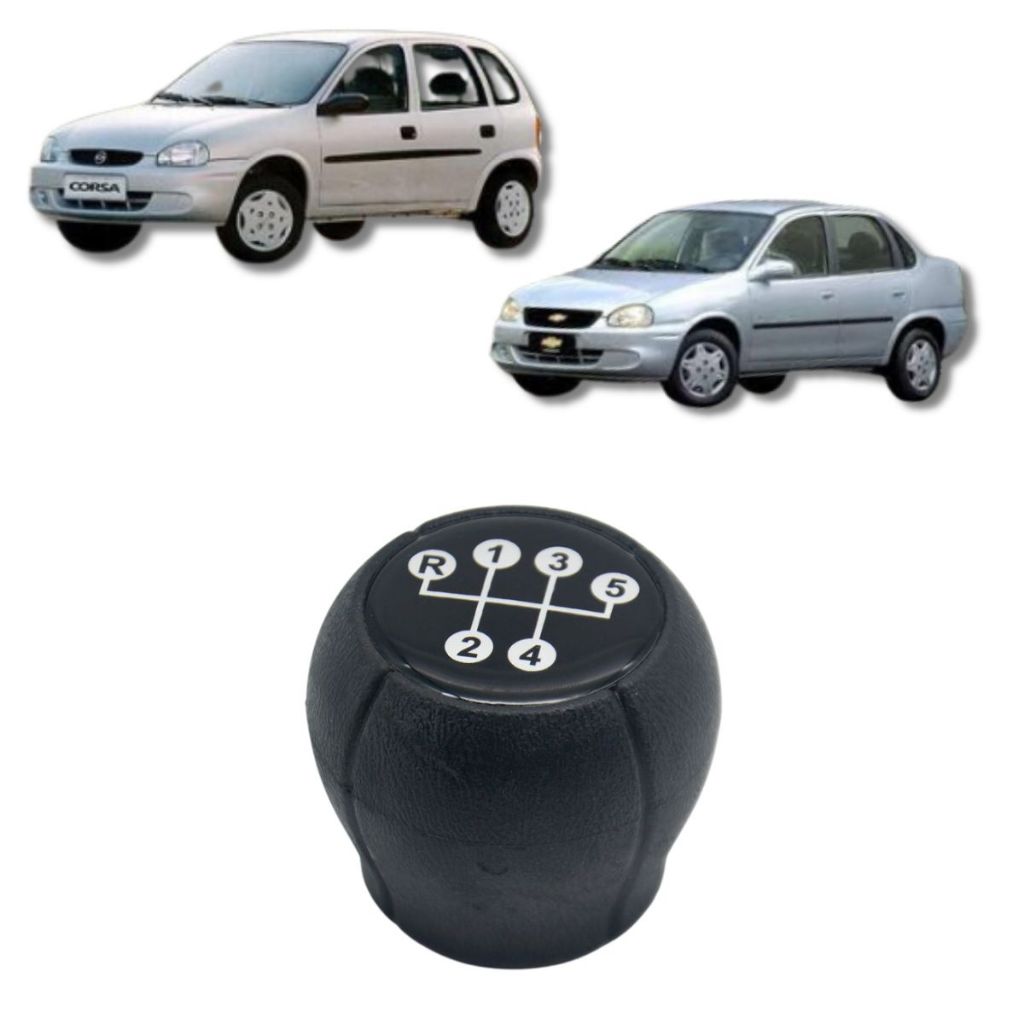 Bola de Câmbio Manopla CORSA 00/12 - RESINA  PRETA em Oferta na Shopee