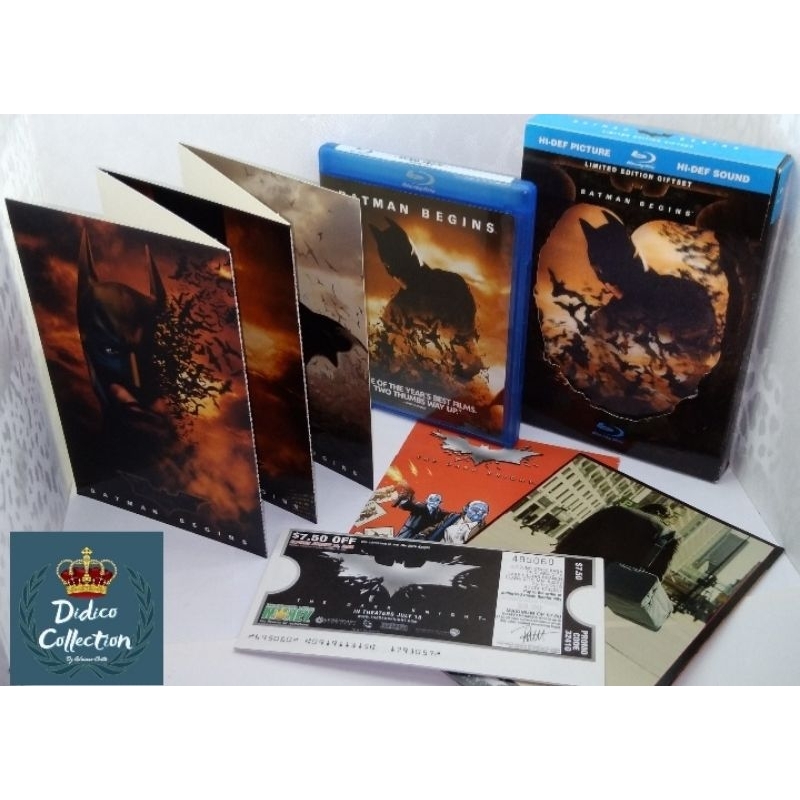 Box Blu-ray Batman Begins Edição Limitada de Colecionador - Gift Set Luva Lenticular - Original