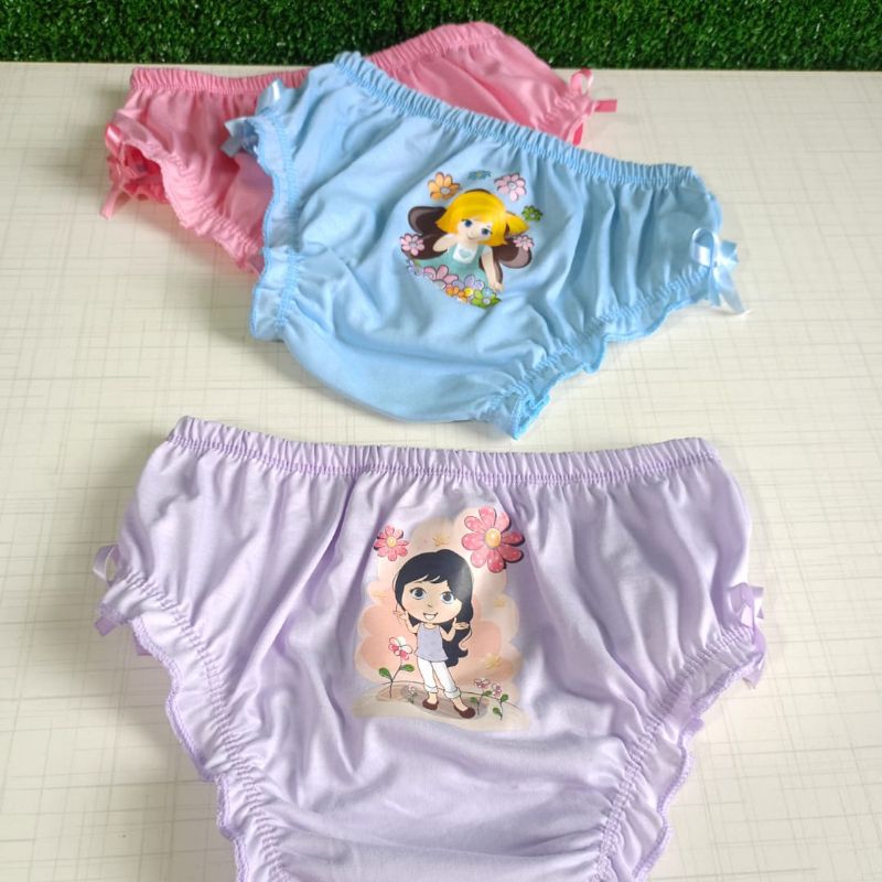 Kit c/ 10 Dez Calcinhas Infantil Bebê Frufru Tapa fralda  Algodão Estampada Personagens em Oferta na Shopee