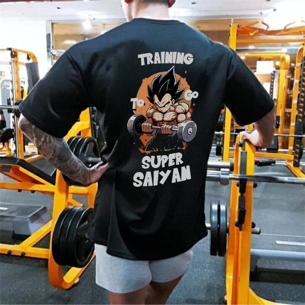 Camiseta Oversized Confortavel Academia Treino Vegeta Sayan Maromba Premium Streetwear Esportiva