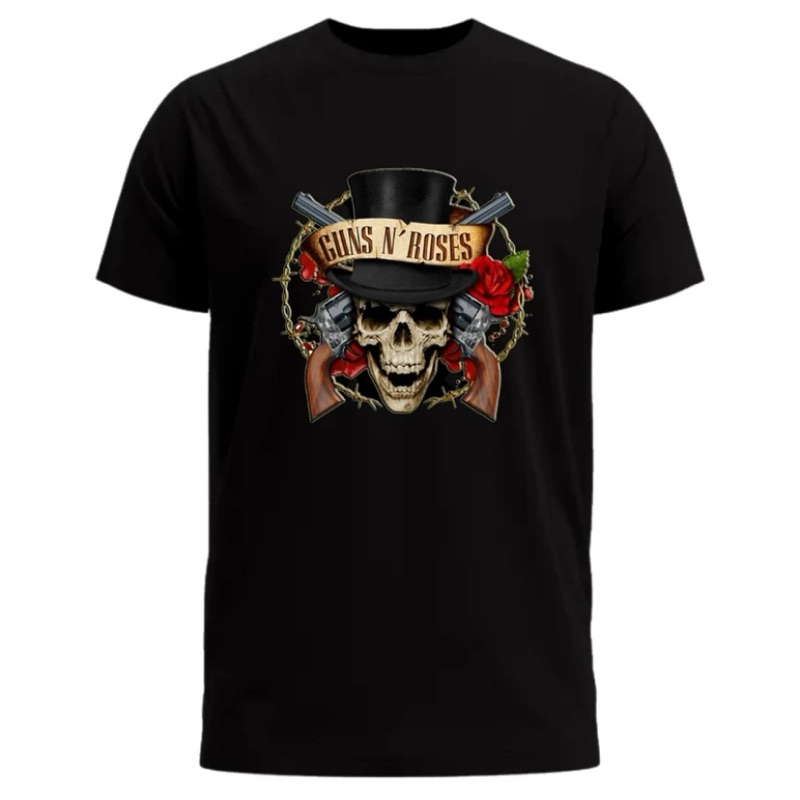 Camiseta Masculina Guns N Roses Banda De Rock  Camisa Roqueiro Heavy Metal