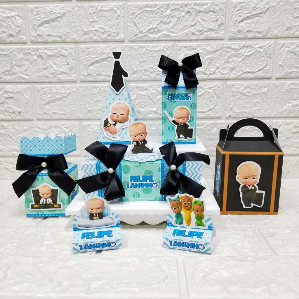 PEGUE E MONTE - Kit Festa Personalizado O Poderoso Chefinho Lembrancinhas Caixinhas para festa