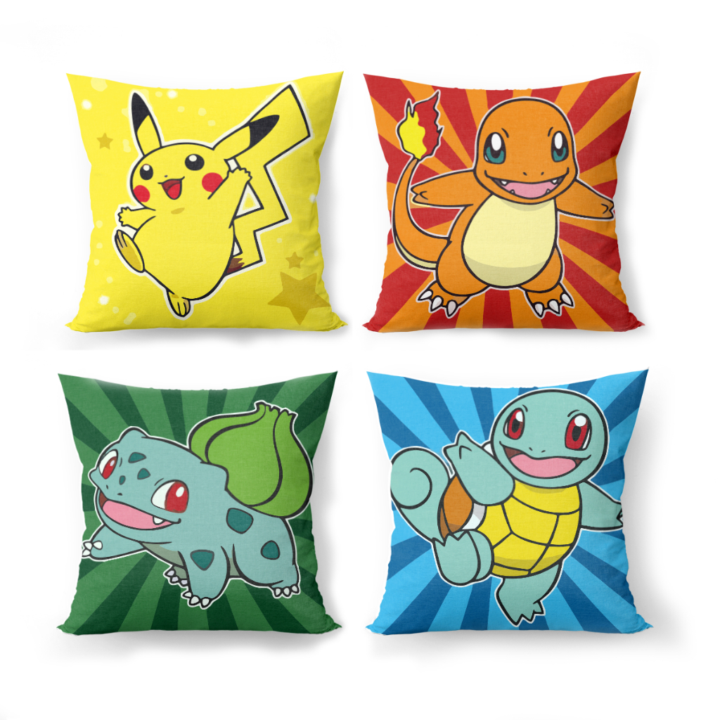 Capas de Almofadas Pokémon 01 Capa Avulsa e kit com 4 capas em Oferta na Shopee