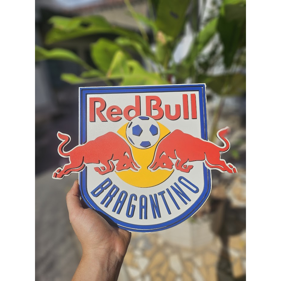 Escudo do Red Bull Bragantino Em Alto Relevo 40e 62CM