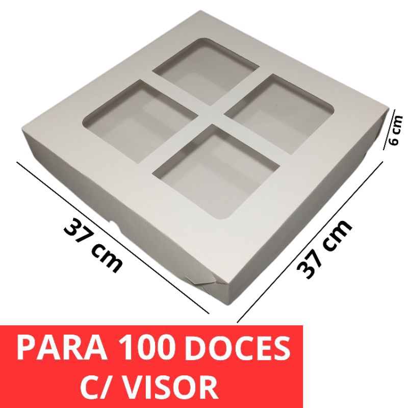 10 Caixa Para 100 Doces com Visor / Sem Visor Reforçada