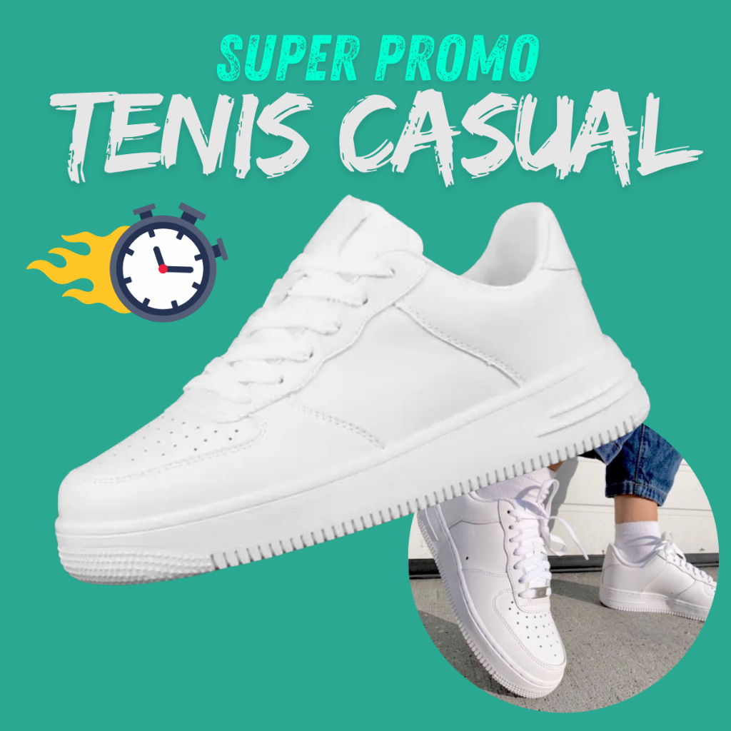 Tênis Branco Feminino e Masculino Casual Modinha Premium Unissex Promoção Envio Rápido