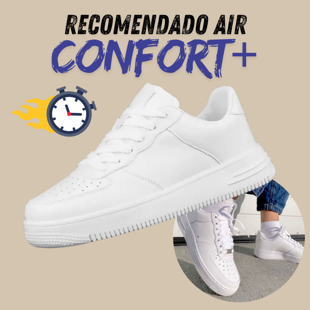 QUEIMA DE ESTOQUE Tênis Feminino F1 Branco Casual Barato Do 34 ao 43 Masculino em Oferta na Shopee