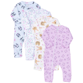 Combo Macacão Bebe Zíper Soft Estampado 04 Peças Menino Menina Quente Inverno Roupas de Bebê Pijama em Oferta na Shopee