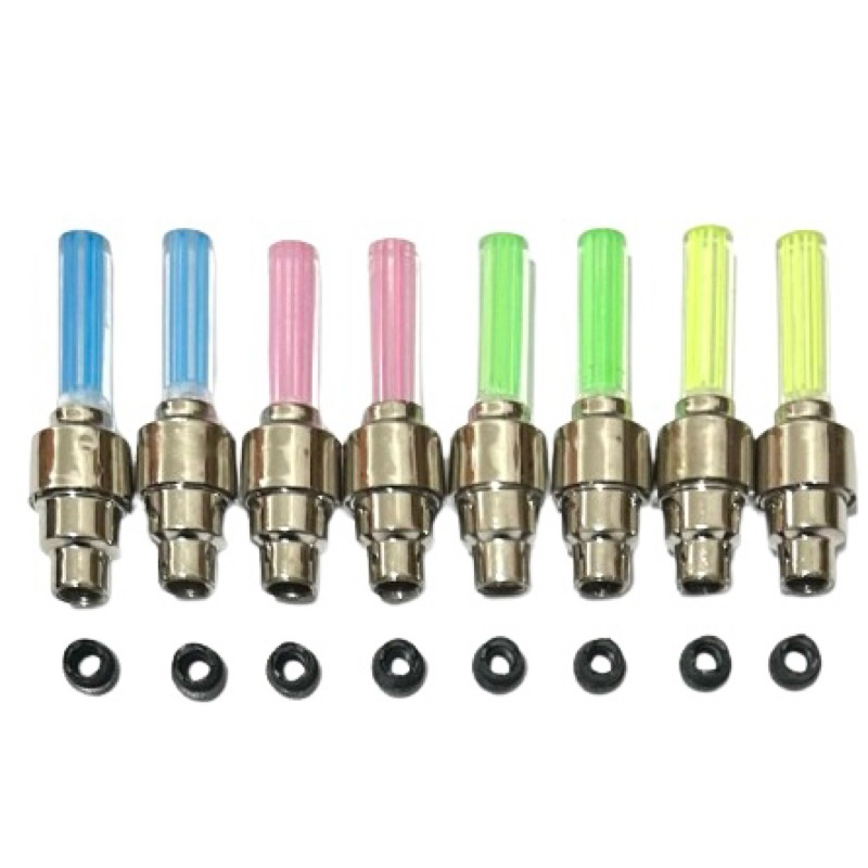 Par LED Bike NIPARTE De Luzes Coloridos De Válvula De Pneus Flash P/Bicicletas