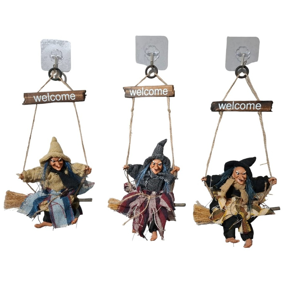 Bruxinha de balanço Com Vassoura  PRA Halloween Festa em Oferta na Shopee