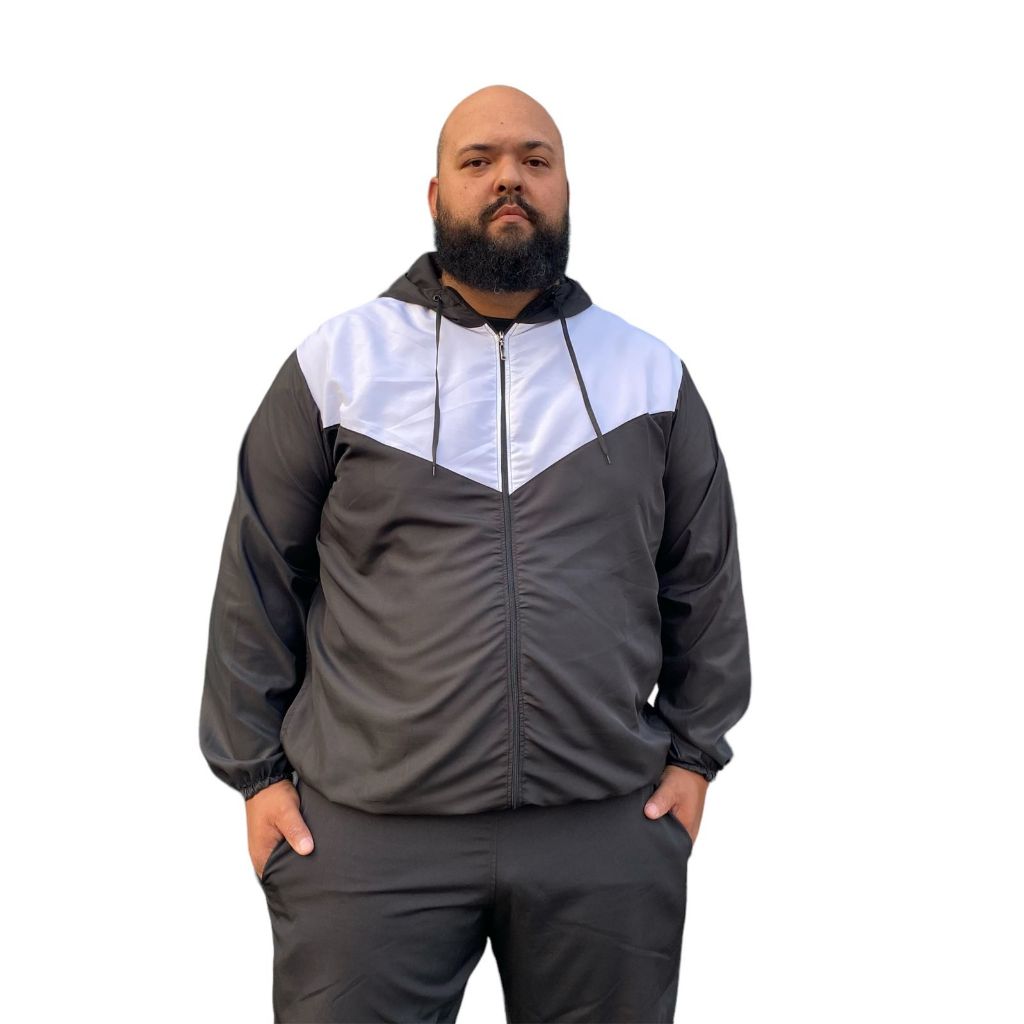 Corta-Vento Masculino Plus Size (XG-G2) | Leve, Casual e Ideal para Academia & Esportes