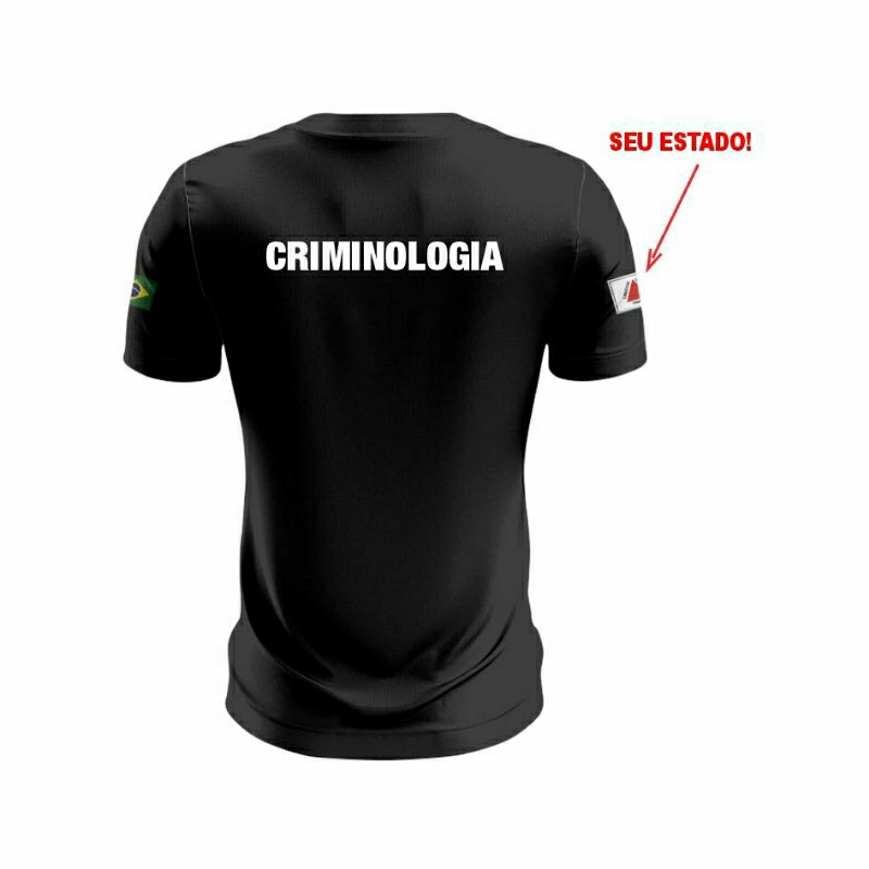 Camisa Criminologia Personalizada no Peito e Mangas + Nome Personalizado! - 100% ALGODÃO OU POLIÉSTER