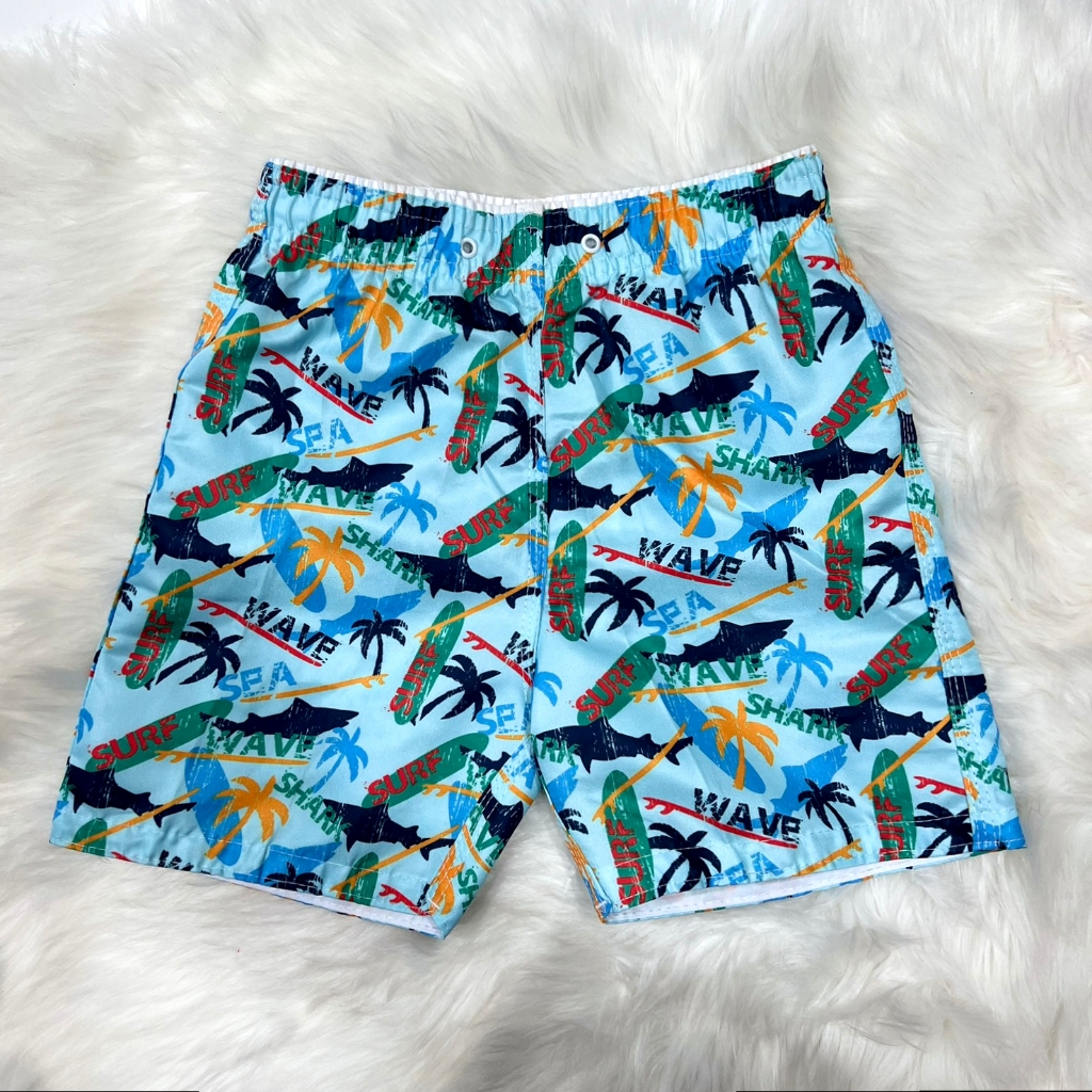 Kit 5 Short Infantil Tactel Estampado Elástico Cordão Interno Sortido