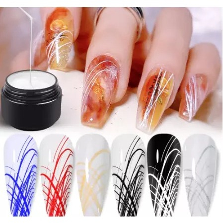 kit 2 Spider Gel Teia De Aranha Unha Desenhos Estilo Elástico Decoração De Unhas Gel