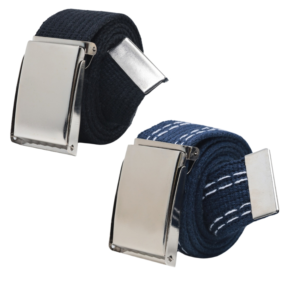 Kit 2 Cintos Masculino Lona Gorgurão Fivela Americana Ajustável Alta Qualidade Plus Size