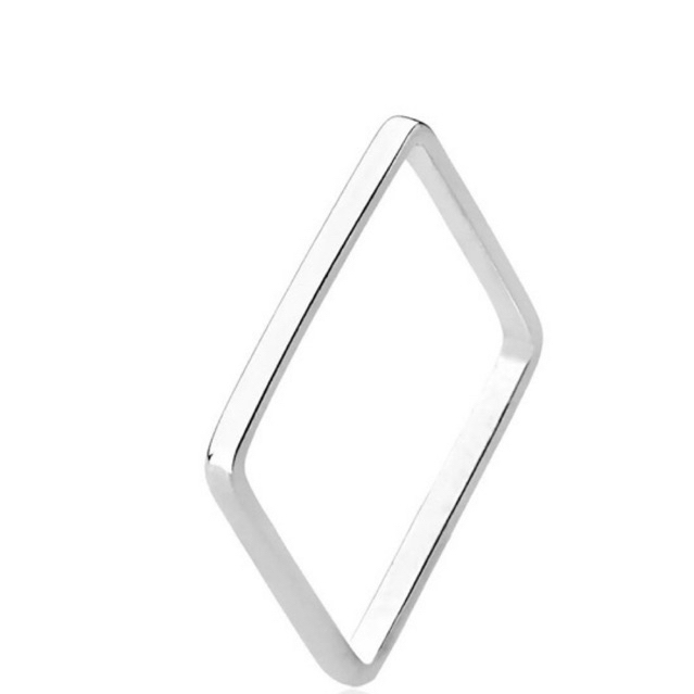 Anel De Prata 925 Legítima Quadrado Modelo Xuxa Feminino Delicado em Oferta na Shopee