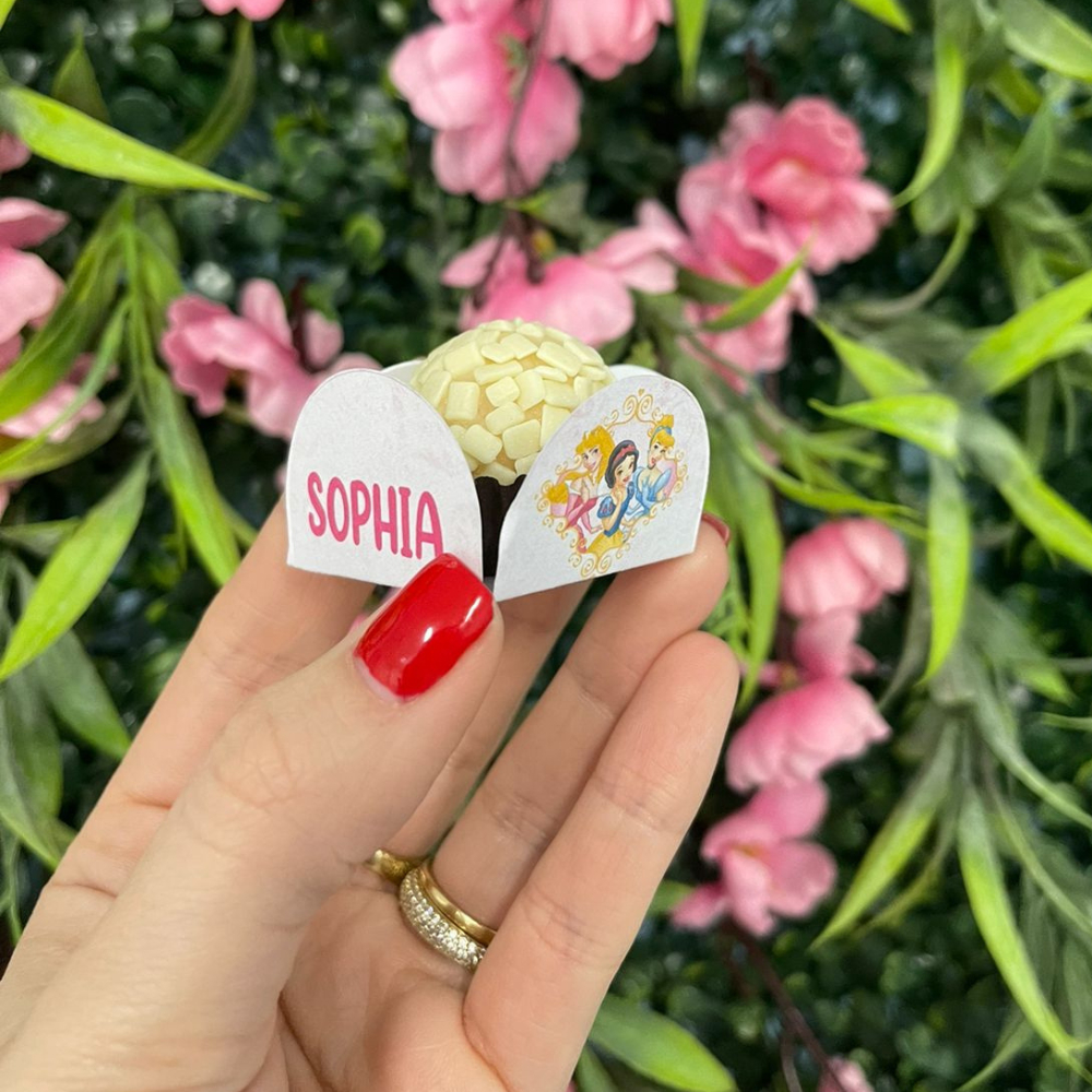 Forminha para Doces Princesas - Forminhas para Docinhos Personalizadas Princesas - Forminha 4 Pétalas