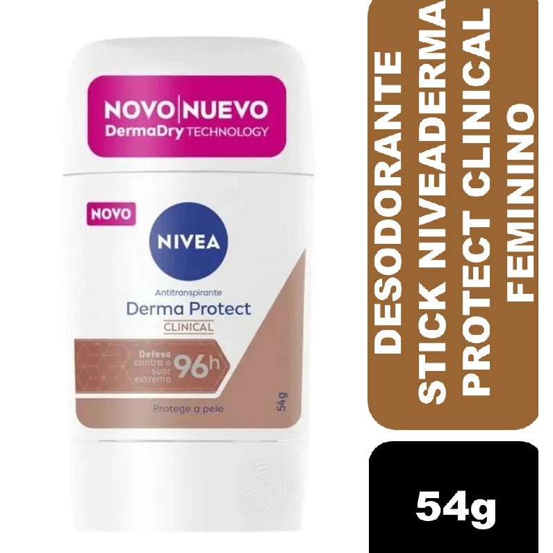 Desodorante Nivea Creme Stick 54g Clinical Derma Protect 96H em Oferta na Shopee