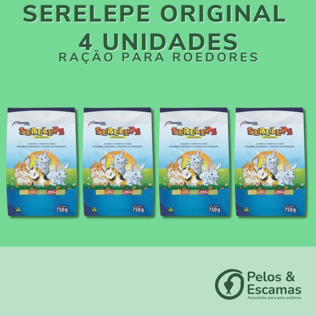 Ração Serelepe 750g para Roedores (04 un)