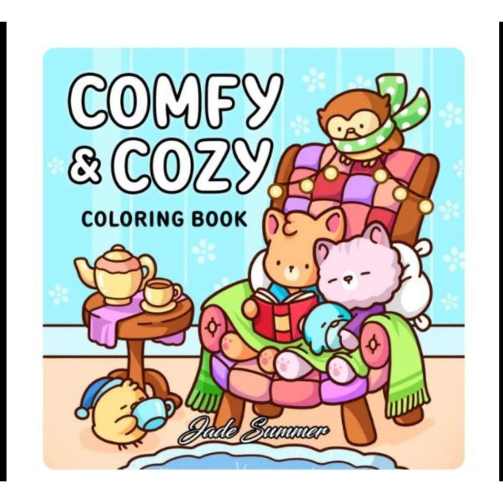 Kit 40 Desenhos Para Pintar E Colorir Comfy and Cozy (2nd Edition) - Folha A4 Inteira! 1 Por Folha!